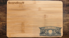 Kitchen cutting bamboo board with Valhalla motive 30x20x1