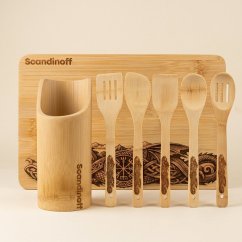 Set of bamboo spoons and cutting board 30x20x1 - Dragon