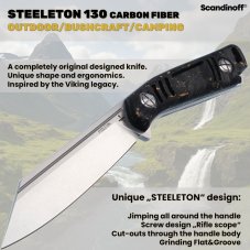 Fixed knife Steeleton 130 - Carbon Fiber Gold