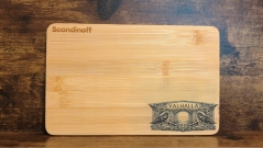 Kitchen cutting bamboo board with Valhalla motive 22x14x0,8
