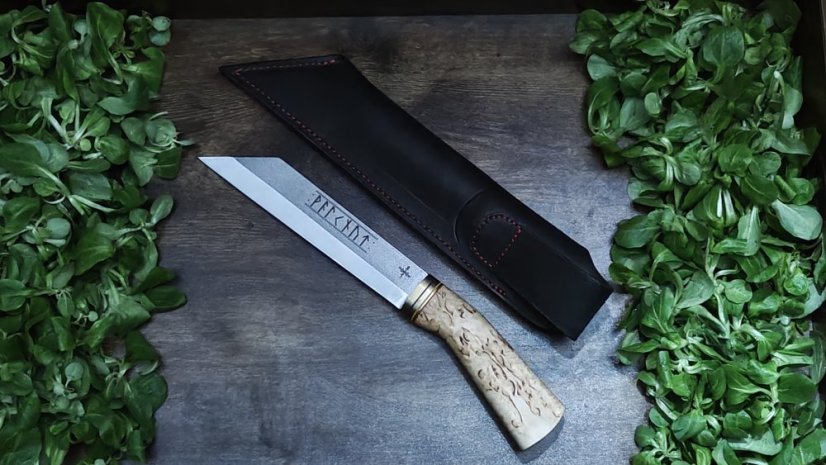 Knife SEAX Valknut Classic - Viking Colors - Nature Birch