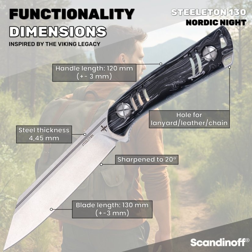 Fixed knife Steeleton 130 - Nordic Night