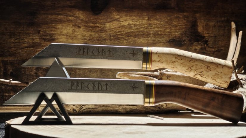 Knife SEAX Valknut Classic - Viking Colors - Nature Birch