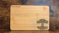 Kitchen cutting bamboo board with Yggdrasil motive 22x14x0,8