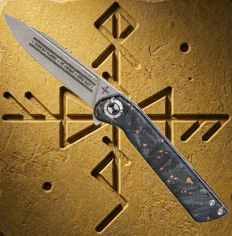 Pocketor Slim Nordic Elements - Carbon Fiber Flame