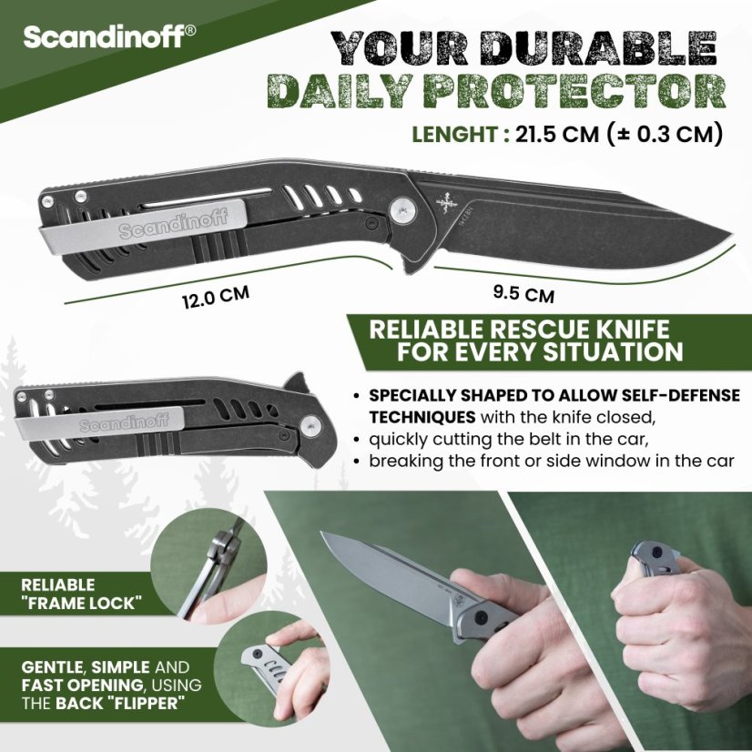 Folding knife Steeleton - Dark - Grip: Left handed